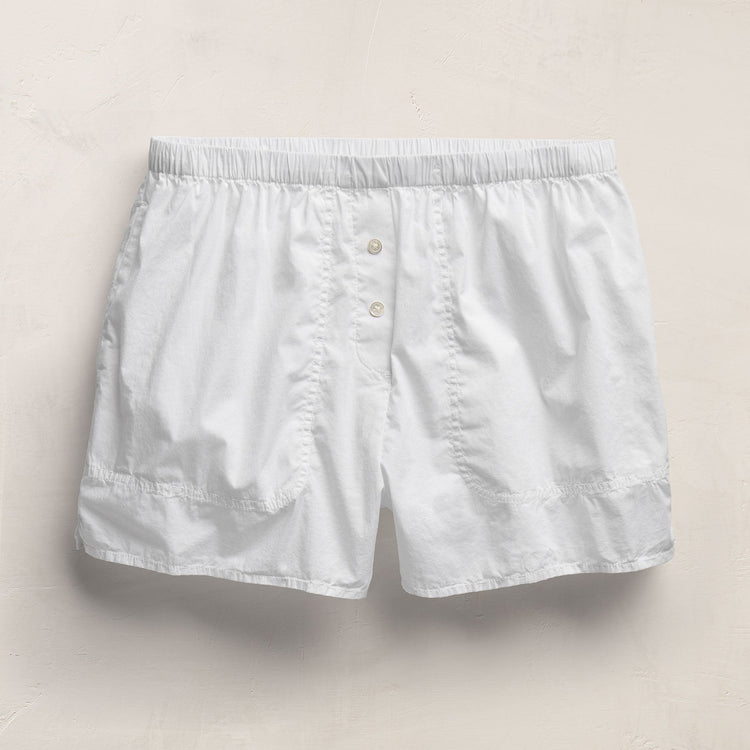 Stretch Poplin Boxer Short in White | James Perse Los Angeles