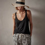 Linen Jersey Tank in Black | James Perse Los Angeles