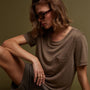 Linen Jersey Pocket Tee in Old Gold | James Perse Los Angeles