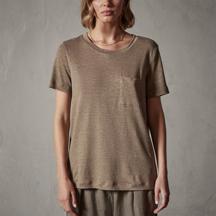 Linen Jersey Pocket Tee in Old Gold | James Perse Los Angeles
