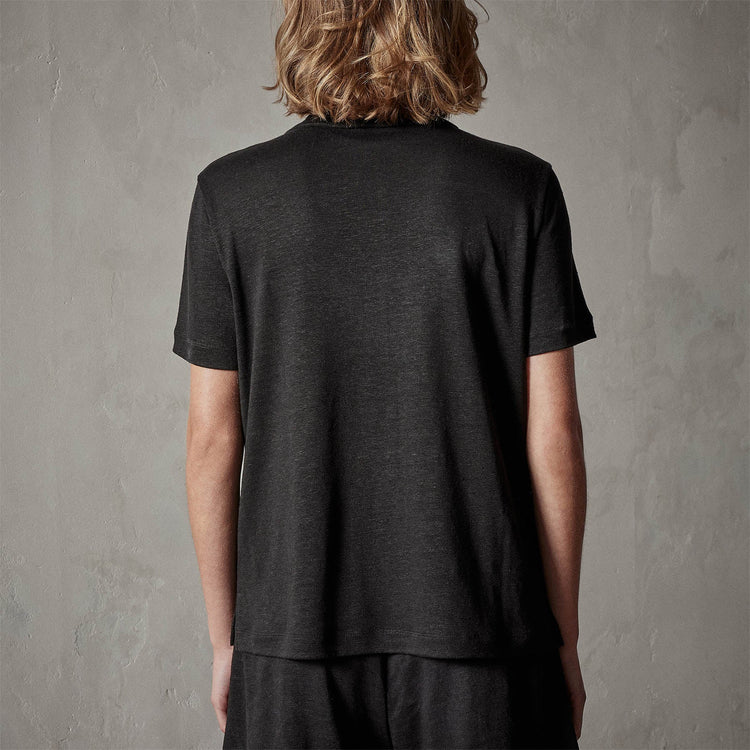 Linen Jersey Shirt in Black | James Perse Los Angeles