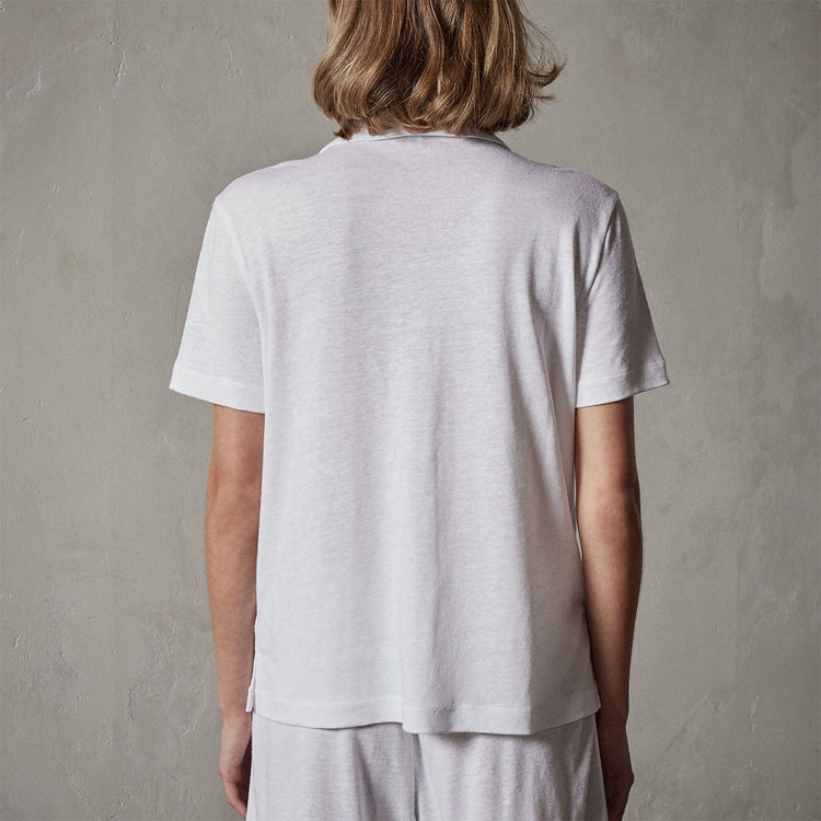 Linen Jersey Shirt in White | James Perse Los Angeles