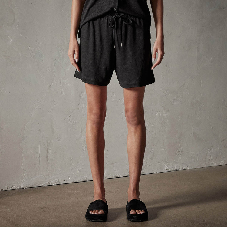 Linen Jersey Short in Black | James Perse Los Angeles