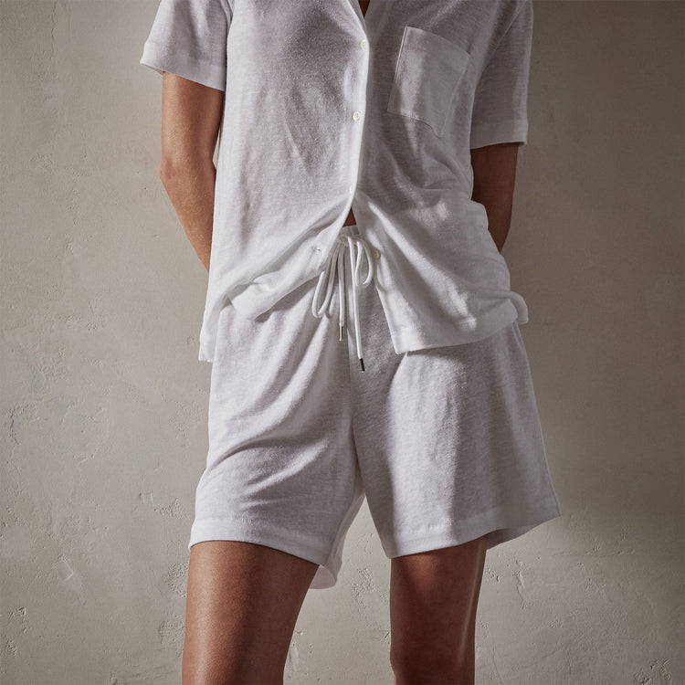 Linen Jersey Short in White | James Perse Los Angeles