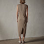 Linen Jersey Column Dress in Old Gold | James Perse Los Angeles