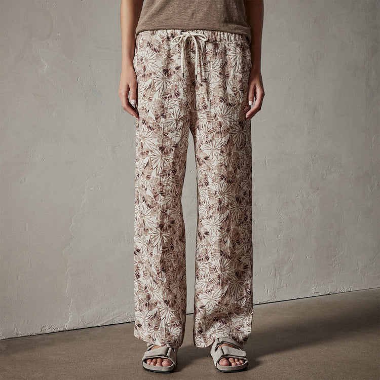 Palm Printed Linen Pant in Nutmeg | James Perse Los Angeles