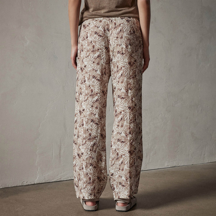Palm Printed Linen Pant in Nutmeg | James Perse Los Angeles