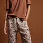 Palm Printed Linen Pant in Nutmeg | James Perse Los Angeles