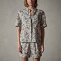 Palm Printed Linen Shirt in Carbon | James Perse Los Angeles