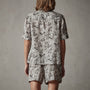 Palm Printed Linen Shirt in Carbon | James Perse Los Angeles