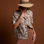 Palm Printed Linen Shirt in Nutmeg | James Perse Los Angeles
