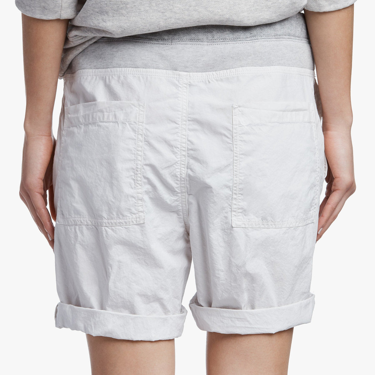 Mixed Media Poplin Short in Calcite | James Perse Los Angeles