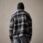 Sherpa Lined Plaid Zip Jacket in Breeze Plaid | James Perse Los Angeles