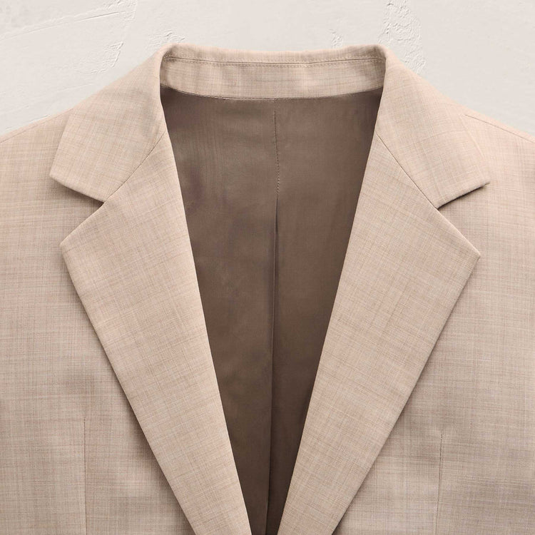 Relaxed Wool Blend Melange Blazer in Heather Stone | James Perse Los Angeles