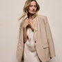 Relaxed Wool Blend Melange Blazer in Heather Stone | James Perse Los Angeles