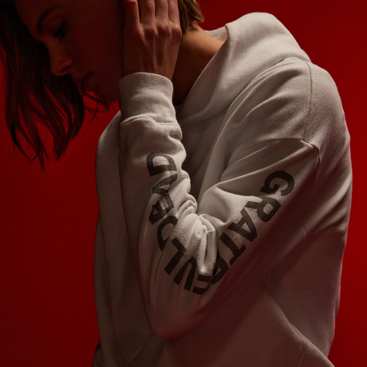 Grateful Dead Rose Hoodie in White/ Grey | James Perse Los Angeles