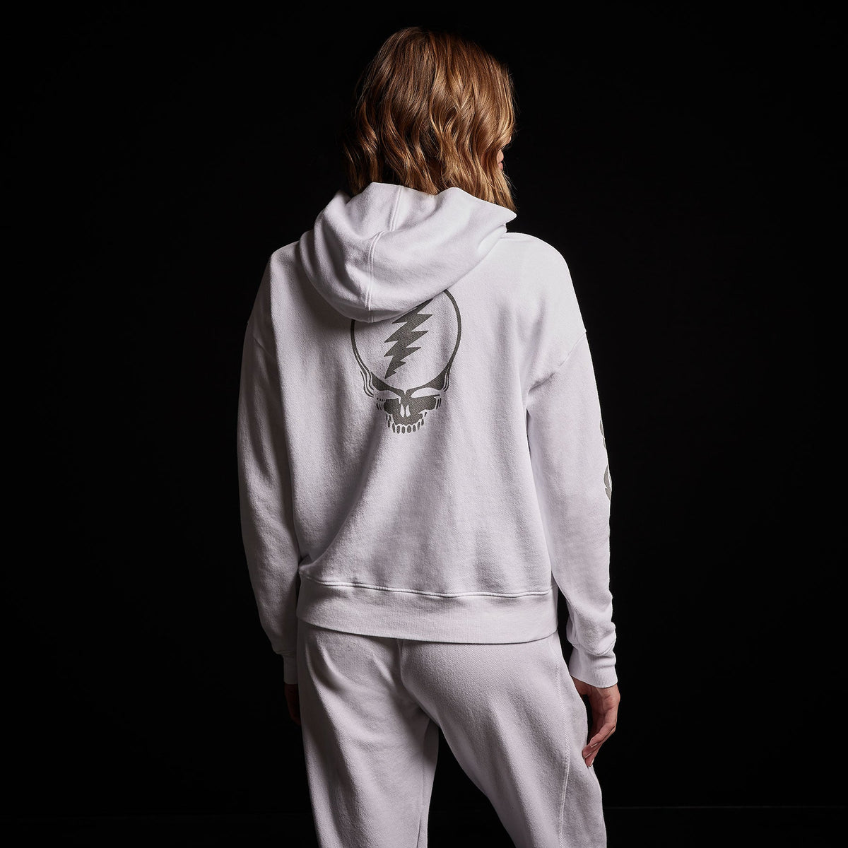 Grateful Dead Rose Hoodie in White/ Grey | James Perse Los Angeles