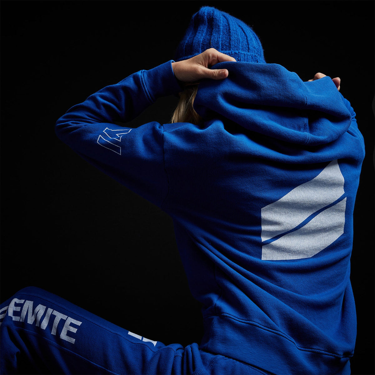 Y/Osemite Graphic Pullover Hoody in Royal Blue/White | James Perse Los Angeles