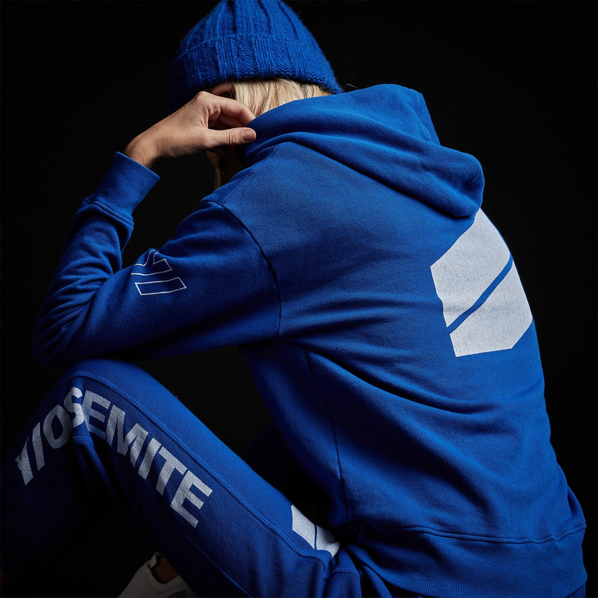 Y/Osemite Graphic Pullover Hoody in Royal Blue/White | James Perse Los Angeles