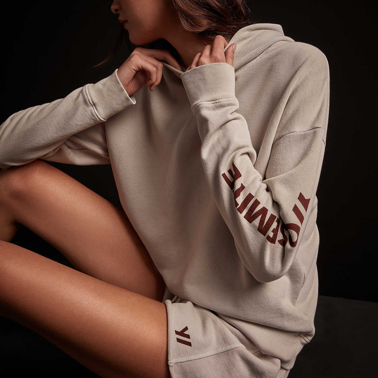 Y/OSEMITE Graphic Pullover Hoody - Pearl Pigment/Maroon | James Perse Los Angeles