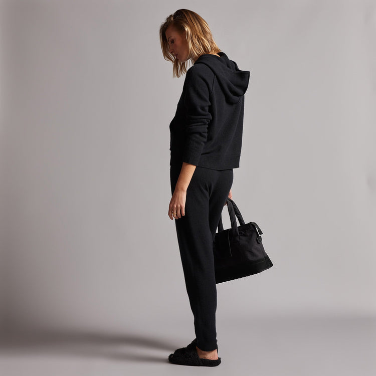 Recycled Cashmere Track Pant in Black | James Perse Los Angeles