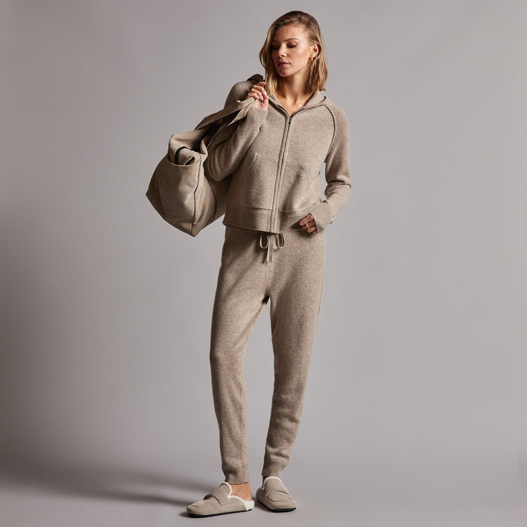 Recycled Cashmere Track Pant in Coyote | James Perse Los Angeles