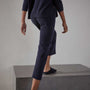 Recycled Cashmere Cropped Pant in Navy Blue | James Perse Los Angeles