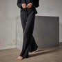Recycled Cashmere Wide Leg Pant in Black | James Perse Los Angeles