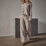 Recycled Cashmere Wide Leg Pant in Stone | James Perse Los Angeles