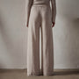 Recycled Cashmere Wide Leg Pant in Stone | James Perse Los Angeles