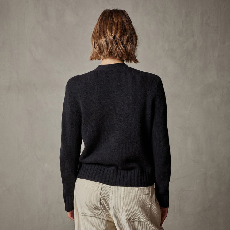 Shrunken Recycled Cashmere Cardigan in Black | James Perse Los Angeles