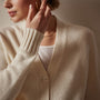 Shrunken Recycled Cashmere Cardigan in Ivory | James Perse Los Angeles