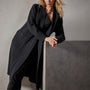 Recycled Cashmere Rib Cardigan in Black | James Perse Los Angeles