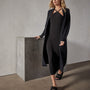 Recycled Cashmere Rib Cardigan in Black | James Perse Los Angeles