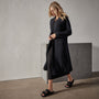 Recycled Cashmere Rib Cardigan in Black | James Perse Los Angeles