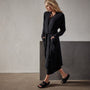 Recycled Cashmere Rib Cardigan in Black | James Perse Los Angeles