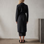 Recycled Cashmere Rib Cardigan in Black | James Perse Los Angeles