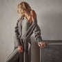 Recycled Cashmere Rib Cardigan in Cement | James Perse Los Angeles