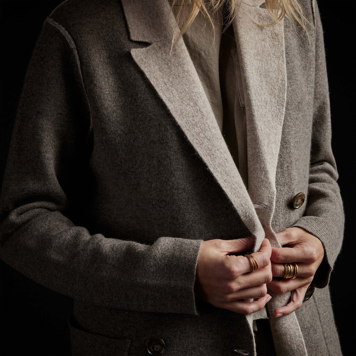 Montecito Sweater Jacket in Cement/Stone | James Perse Los Angeles 