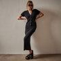 Ribbed Cashmere Cardigan in Black | James Perse Los Angeles