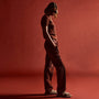 Ribbed Cashmere Cardigan in Goji | James Perse Los Angeles