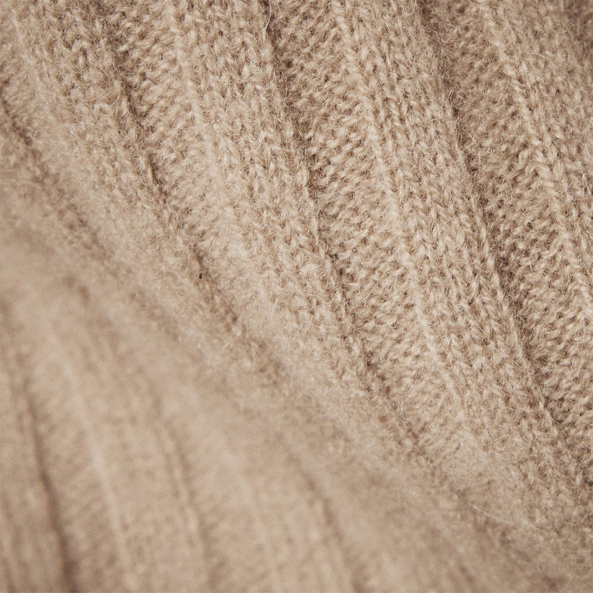Cashmere Wide Rib Short Sleeve Cardigan in Mocha | James Perse Los Angeles