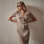 Ribbed Cashmere Cardigan in Mocha | James Perse Los Angeles