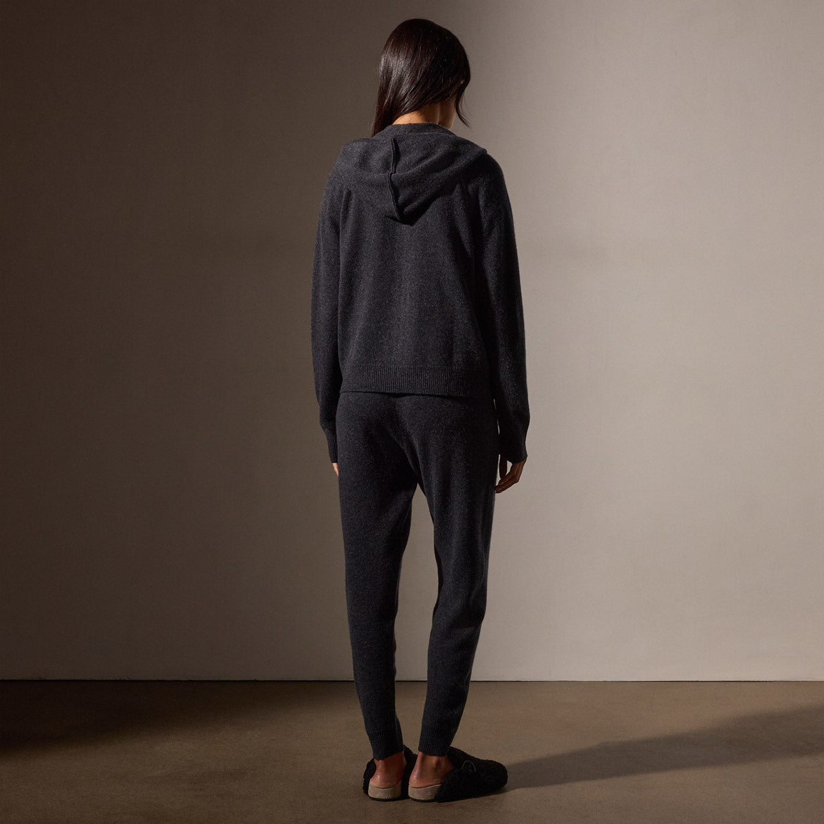 Recycled Cashmere Track Jacket in Coal | James Perse Los Angeles