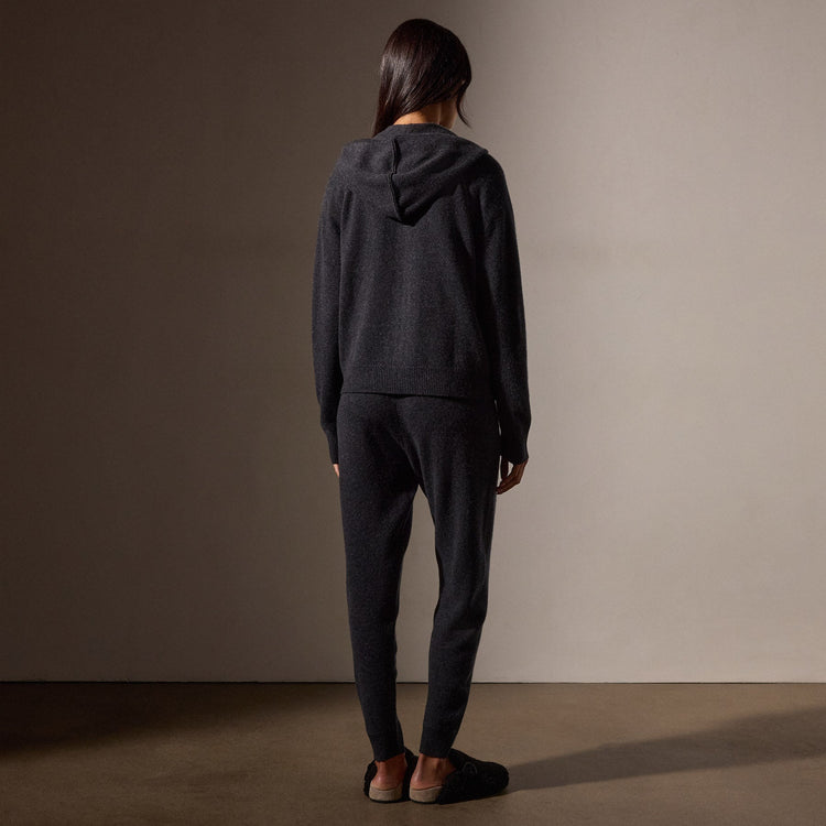 Recycled Cashmere Track Jacket in Coal | James Perse Los Angeles