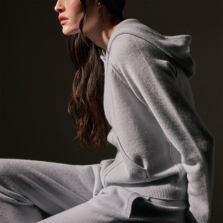 Recycled Cashmere Track Jacket  in Pale Blue | James Perse Los Angeles