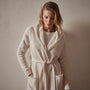 Recycled Cashmere Hooded Robe in Ivory | James Perse Los Angeles