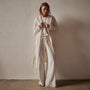 Recycled Cashmere Hooded Robe in Ivory | James Perse Los Angeles