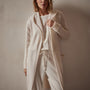 Recycled Cashmere Hooded Robe in Ivory | James Perse Los Angeles