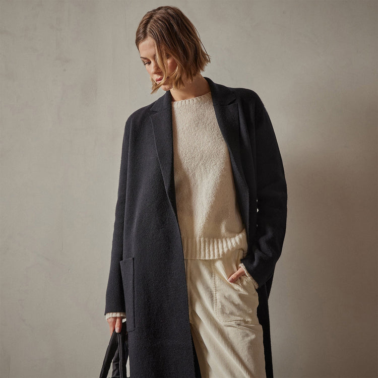 Belted Cashmere Coat in Black | James Perse Los Angeles